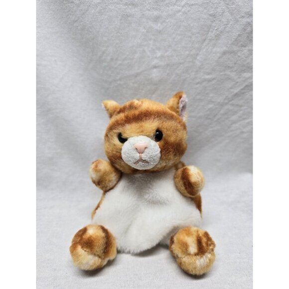 Aurora Cat Plush Beanie Palm Pals Meow Kitty Orange Tabby Stuffed Animal Toy 5” - Picture 1 of 4